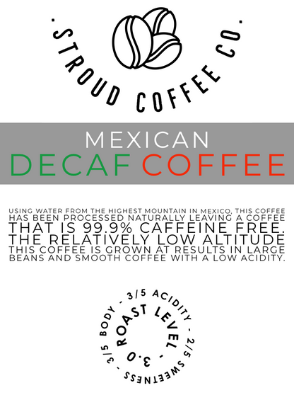 Using water from the highest mountain in Mexico, this coffee has been processed naturally leaving a coffee that is 99.9% caffeine free.
Our coffee is from the variet