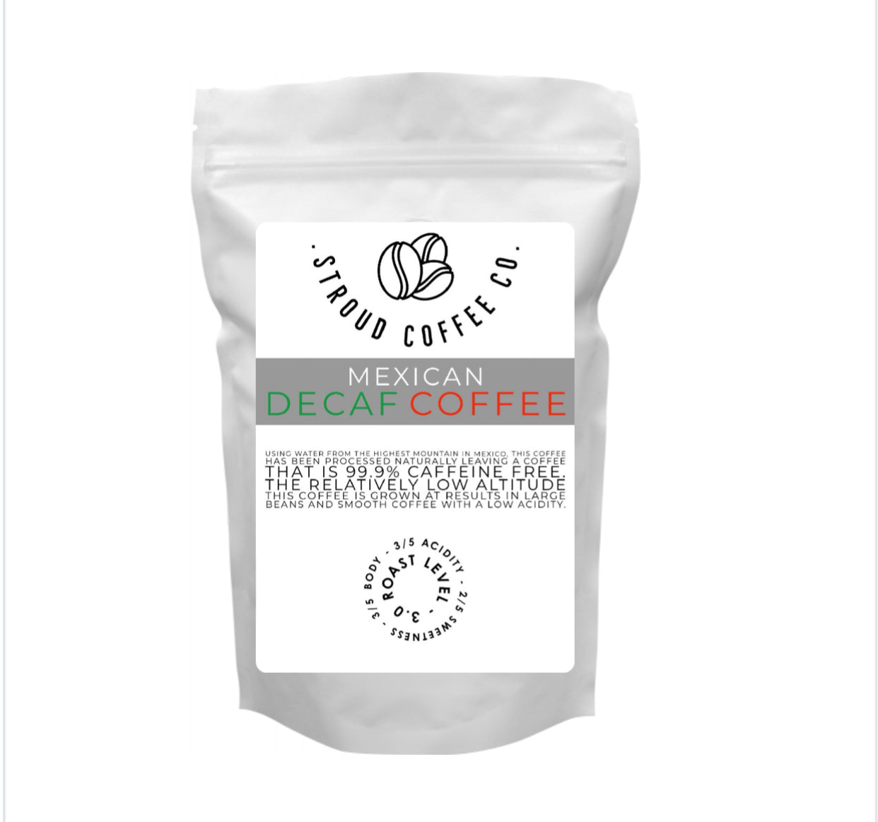 Using water from the highest mountain in Mexico, this coffee has been processed naturally leaving a coffee that is 99.9% caffeine free.
Our coffee is from the variet